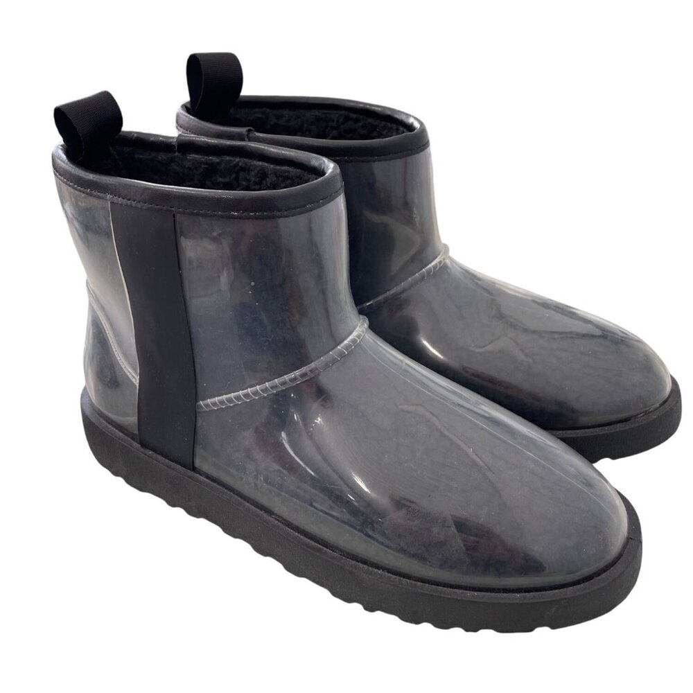 Cape Robbin Waterproof Rain Boots Size 11 Round Toe Clear Black Winter Comfort